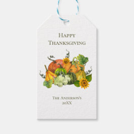 Persoonlijke Thanksgiving Herfst Pompoenen  Cadeaulabel