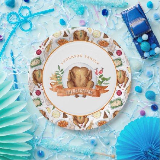 Persoonlijke Thanksgiving in Turkije Papieren Bordje (Feest)