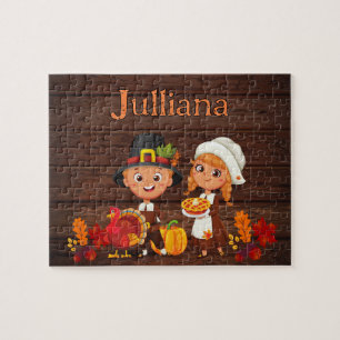 Persoonlijke Thanksgiving Kindernaam Puzzel 