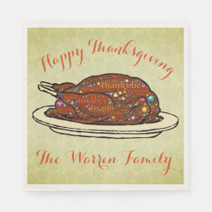 Persoonlijke Thanksgiving Napkins Servet