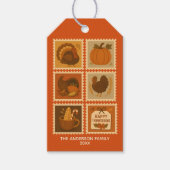 Persoonlijke Thanksgiving-stempelcollage  Cadeaulabel (Voorkant)