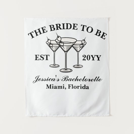Persoonlijke 'The Bride To Be' Luxe Bachelorette Wandkleed (Voorkant)