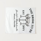 Persoonlijke 'The Bride To Be' Luxe Bachelorette Wandkleed (Voorkant (horizontaal))