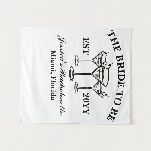 Persoonlijke 'The Bride To Be' Luxe Bachelorette Wandkleed (Voorkant (horizontaal))