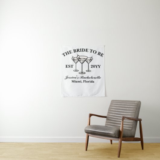 Persoonlijke 'The Bride To Be' Luxe Bachelorette Wandkleed (In situ)