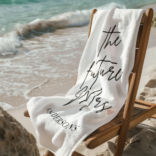 Persoonlijke "The Future Mrs" bruidsstrandhanddoek Strandlaken