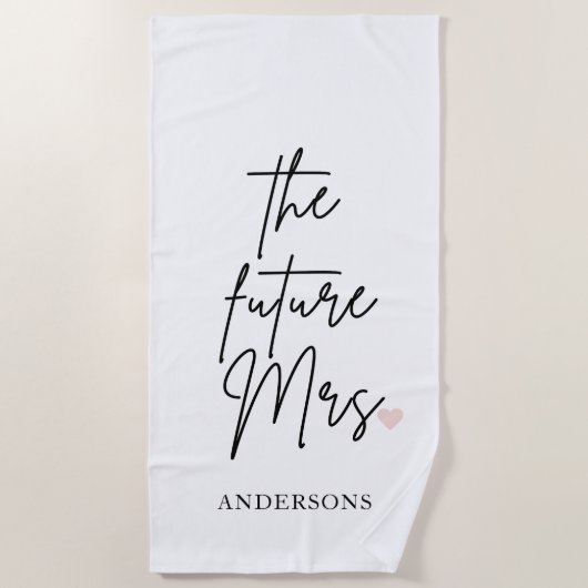 Persoonlijke "The Future Mrs" bruidsstrandhanddoek Strandlaken (Voorkant)