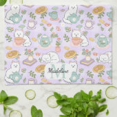 Persoonlijke Thee & Bakkerij Kat Monogram Theedoek (Gevouwen)