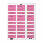 Persoonlijke Theekop Terug Adres Labels (Full Sheet)
