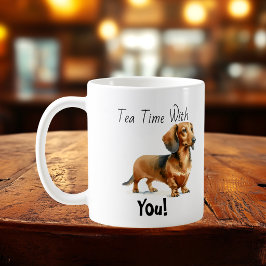Persoonlijke 'Theetijd' van Bruine Dwergdachshond Koffiemok