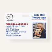Persoonlijke therapie Dog Dierfoto ID-kaart Badge (Voorkant)
