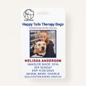 Persoonlijke therapie Dog Dierfoto ID-kaart Badge (Voorkant)