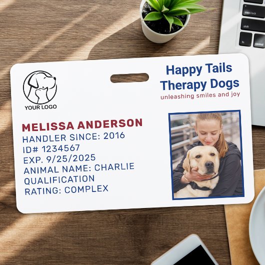 Persoonlijke therapie Dog Dierfoto ID-kaart Badge