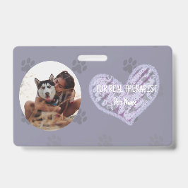 Persoonlijke therapiehuisdier-ID met foto en naam Badge