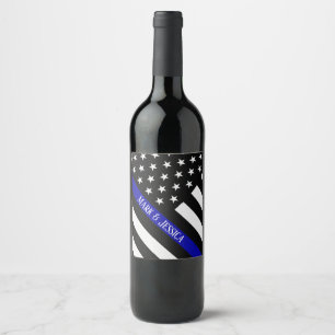 Persoonlijke thin Blue Line Celebration Wijn Etiket