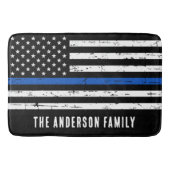 Persoonlijke Thin Blue Line Police Flag Bath Mat (Voorkant)