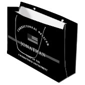 Persoonlijke Thin Silver Line Correction Officer Groot Cadeauzakje (Voorkant Gekanteld)