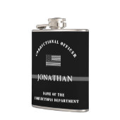 Persoonlijke Thin Silver Line Correction Officer Heupfles (Links)