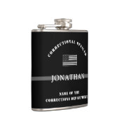 Persoonlijke Thin Silver Line Correction Officer Heupfles (Rechts)