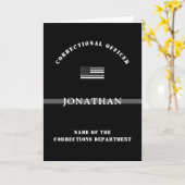 Persoonlijke Thin Silver Line Correction Officer Kaart (Gele Bloem)