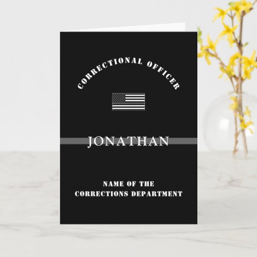 Persoonlijke Thin Silver Line Correction Officer Kaart (Gele Bloem)