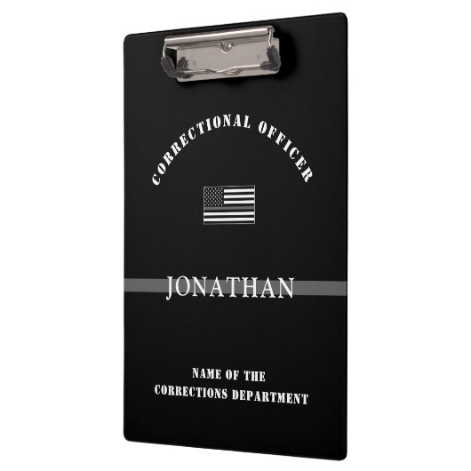 Persoonlijke Thin Silver Line Correction Officer Klembord (Links)