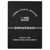 Persoonlijke Thin Silver Line Correction Officer Klembord (Achterkant)