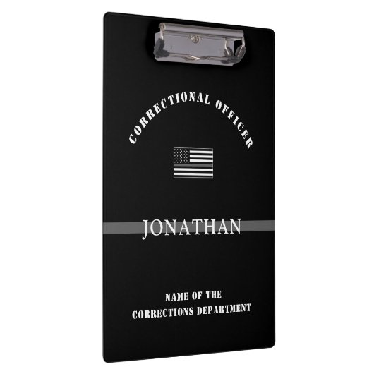 Persoonlijke Thin Silver Line Correction Officer Klembord (Rechts)