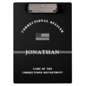 Persoonlijke Thin Silver Line Correction Officer Klembord (Voorkant)