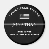 Persoonlijke Thin Silver Line Correction Officer Magneet (Voorkant)