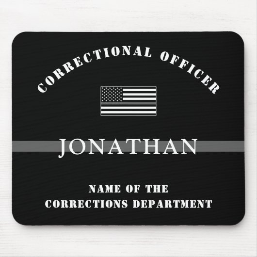 Persoonlijke Thin Silver Line Correction Officer Muismat (Voorkant)