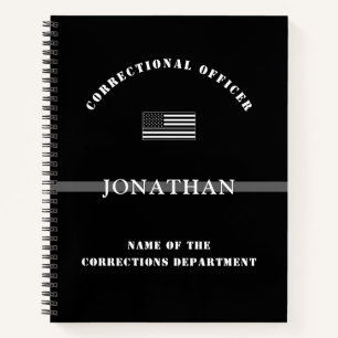 Persoonlijke Thin Silver Line Correction Officer Notitieboek