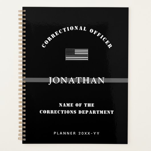 Persoonlijke Thin Silver Line Correction Officer Planner (Voorkant)