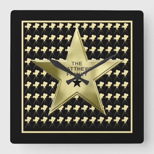 Persoonlijke thuisbioscoop Movie Star Vierkante Klok (Voorkant)