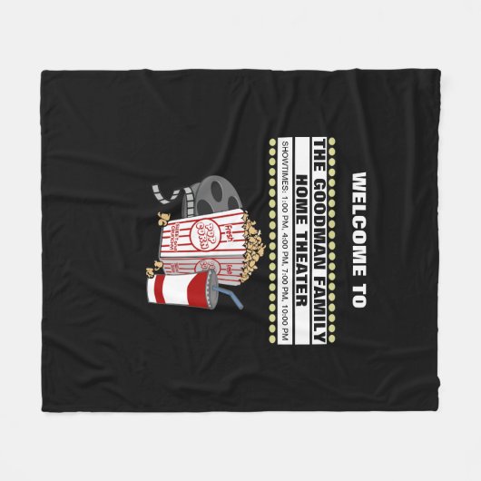 Persoonlijke thuisbioscoopbioscoop fleece deken (Voorkant (Horizontaal))