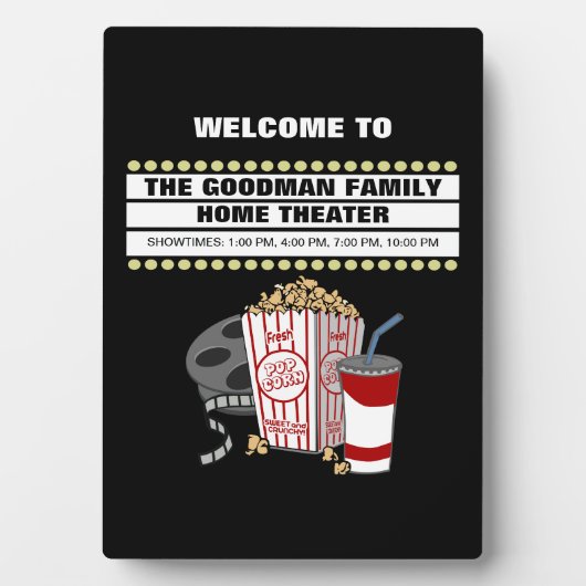 Persoonlijke thuisbioscoopbioscoop fotoplaat (voorkant)