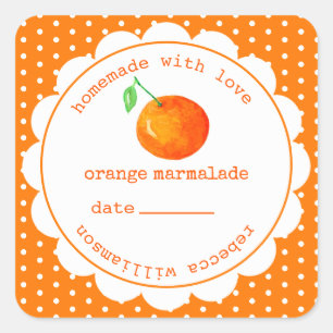 Persoonlijke Thuisgemaakte Sinaasappel Marmelade P Vierkante Sticker