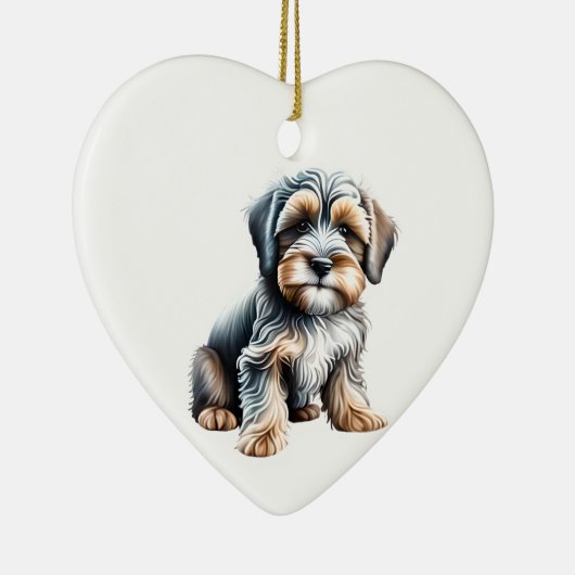 Persoonlijke Tibetaanse Terrier Puppy Keramisch Ornament (Rechts)