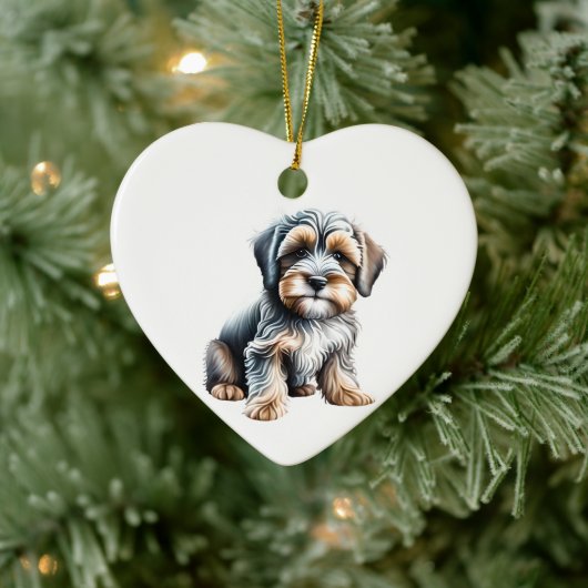 Persoonlijke Tibetaanse Terrier Puppy Keramisch Ornament (Boom)