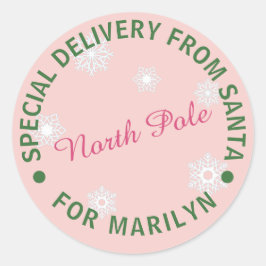 Persoonlijke tickers voor Santa Gift Ronde Sticker