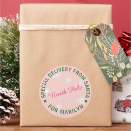 Persoonlijke tickers voor Santa Gift Ronde Sticker