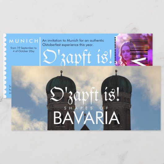 Persoonlijke Ticket Uitnodiging Oktoberfest Münche (Voorkant / Achterkant)
