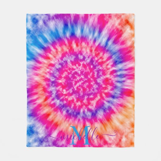 Persoonlijke tie Dye Fleece Deken (Voorkant)
