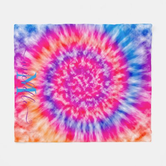 Persoonlijke tie Dye Fleece Deken (Voorkant (Horizontaal))