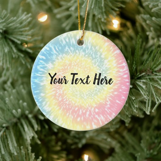 Persoonlijke tie Dye Hippy Swirl-kerstmis Keramisch Ornament (Boom)