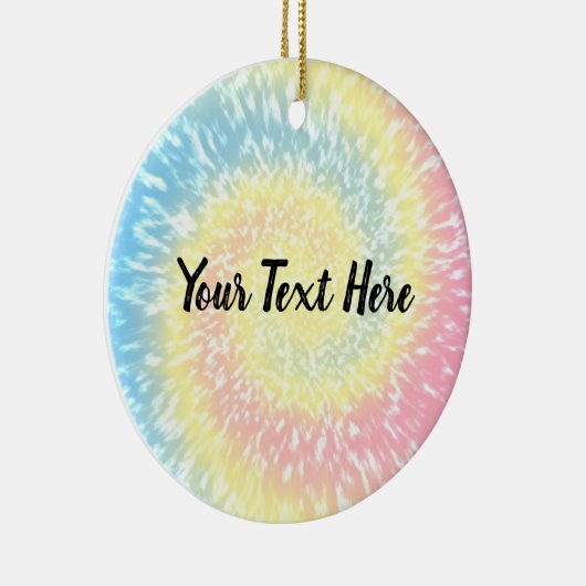 Persoonlijke tie Dye Hippy Swirl-kerstmis Keramisch Ornament (Rechts)
