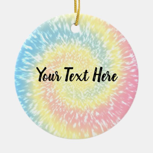 Persoonlijke tie Dye Hippy Swirl-kerstmis Keramisch Ornament (Voorkant)