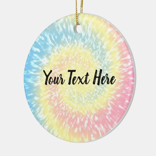 Persoonlijke tie Dye Hippy Swirl-kerstmis Keramisch Ornament (Links)