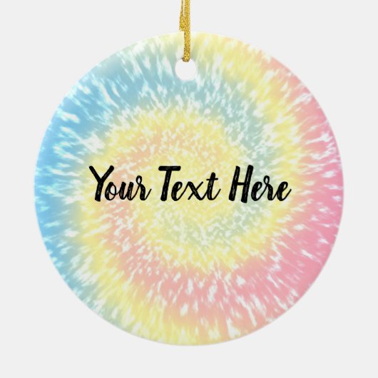 Persoonlijke tie Dye Hippy Swirl-kerstmis Keramisch Ornament (Achterkant)