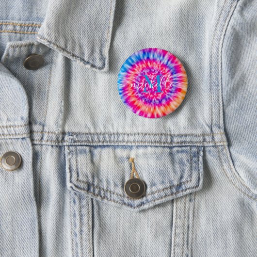 Persoonlijke tie Dye Ronde Button 5,7 Cm (In situ)